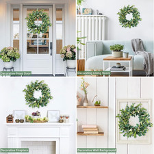 Weldomcor Artificial Eucalyptus Wreath for Front Door 50 Cm/20 Inches Spring ...