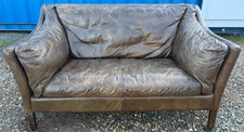 Vintage leather sofa loveseat