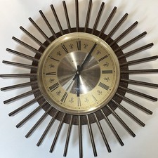 Vintage Westclox Starburst/Sunburst Wall Clock 1960s 1970s MCM Retro 