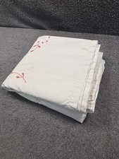 Lovely Old Embroidery Cotton Table Cloth 80" x 50" Hand made