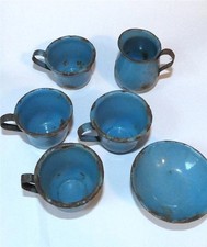 Antique Blue Enamel Childs Tea