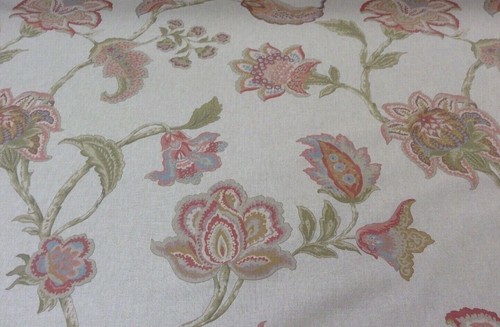Linen fabric dragon lily - fabric,