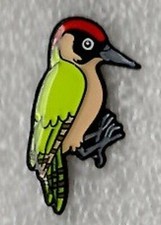 Woodpecker pin badge. Brand
