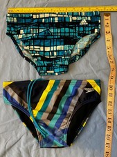 2 pairs men's swimming briefs speedo adidas 30"