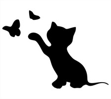 CUTE CAT & BUTTERFLIES VINYL