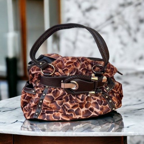 Animal print satchel - animal, fuzzy