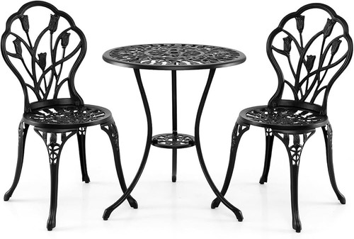 Tulip cast aluminium bistro - aluminium,