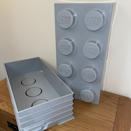 Grey lego storage box 8 - grey,