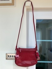 Radley "Lilypond" Red Leather Shoulder Bag with Decorative Charm Bracelet VGC