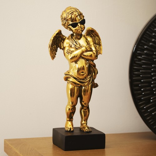 Gold cool cherub ornament - cool,