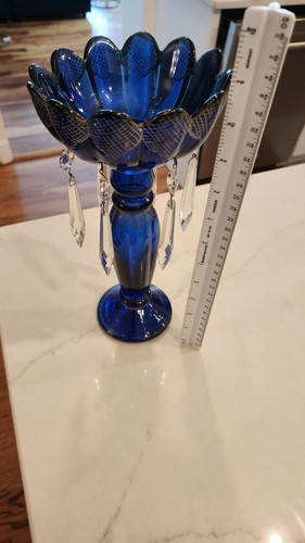 Blue lustre vase with - blue,