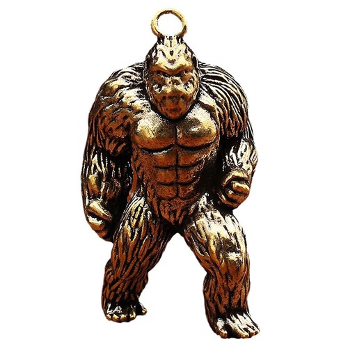 Golden brass gorilla figurine - gorilla,