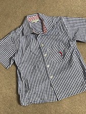 Darcy Brown, Summer Shirt, 5-6y, Short Sleeved, Check, Blue & White, Exc Cold