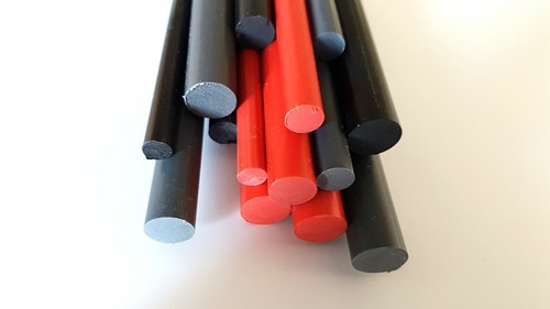 Pvc plastic round rod bar - rod, red