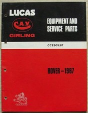 LUCAS ROVER LANDROVER Spare Parts List 1967 #905/67 3 LITRE Saloon & Coupe 2000