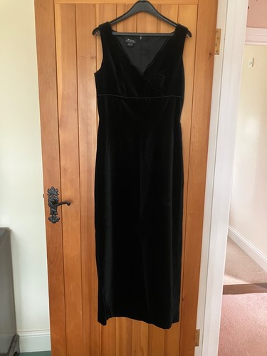 Black velvet evening gown