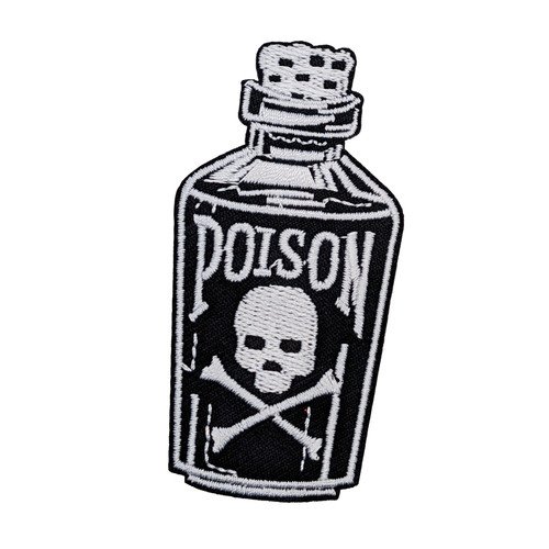 Death bottle embroidered patch - bottle,
