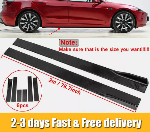 Gloss black side skirt - side,