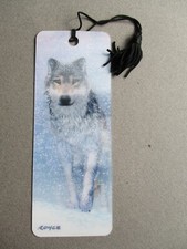 Holographic BOOKMARK SNOW WOLF Royce B McClure Lenticular