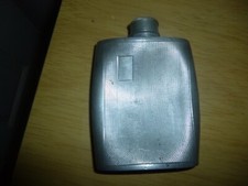 Vintage small pewter hip flask. Crossbow makers mark. 'England 82'DAMAGED(D35)