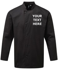 Personalised Chef Jacket Embroidered Short Sleeve Long Sleeve Unisex White Black