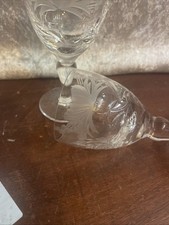 Pair Royal Brierley Honeysuckle Wine Glasses 7x13.5cm