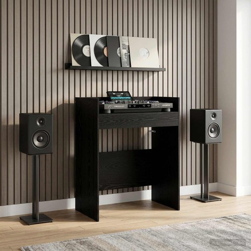 Vidaxl table black oak - dj,