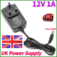 Power Supply Adapter 100-240V AC to DC 12Volt Power Supply 5.5mm x 2.5MM UK Plug