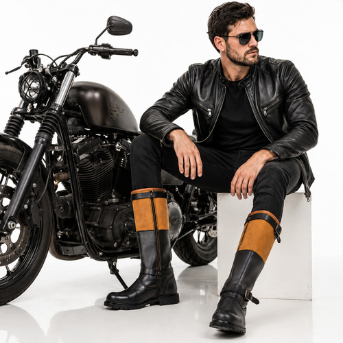 Men leather biker - men’s,