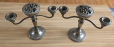 Vintage Pair Grenadier candelabra’s & rose bowl Silver Plate - England