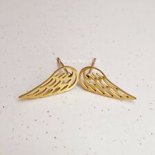 Gold Guardian Angel Wings Earrings Studs Piercing Womens Girls Jewellery Gift