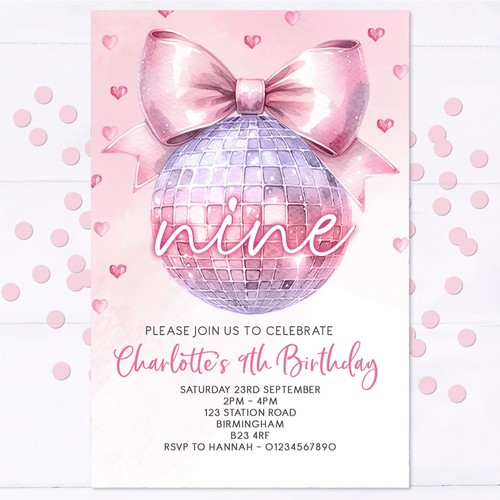 Personalised pink girly bow - pink,
