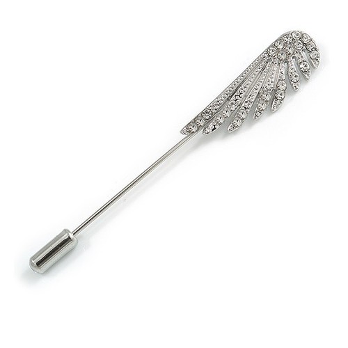 Silver tone clear - tone, crystal