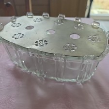 Vtg RARE W German Glass food warmer rechaud tea warmer solid heavy glossy glass 