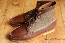 Quoddy Brown Leather Tweed Derby Boots Shoes Mens UK 11 US 12 EU 45