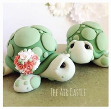Turtle wedding cake topper