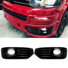 FOR VW T5 T5.1 SPORTLINE 10-15 FRONT BUMPER FOG LIGHT COVER SURROUND GRILL BLACK