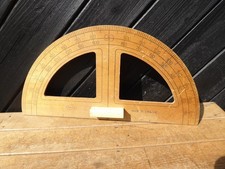 Vintage Wooden Helix Protractor - Large School Chalk Board Protractor -43cm wide