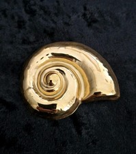 Nautilus Ammonite Gold Tone