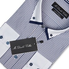 Mens Button Down Navy & Red