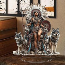 Acrylic native americans - native, desk