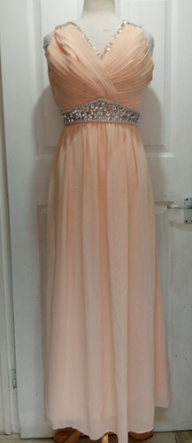 Ladies beige chiffon maxi - chiffon,