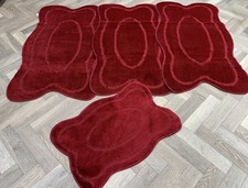 XX ROMANY GYPSY WASHABLES NON SLIP SETS OF 4 MATS-RUGS BURGUNDY RED TOURER SIZE