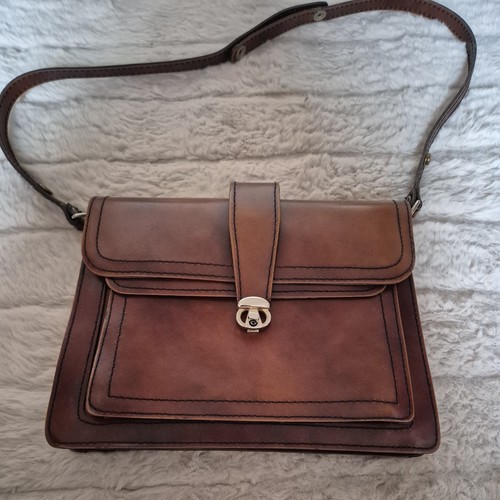 Vintage leather satchel bag - vintage,