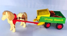 Vintage retired Playmobil set 3713 Pony Ranch Wagon & horse - incomplete