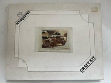 Vintage Marquetry Picture Kit Wooden Art Craft Car Motor Unused