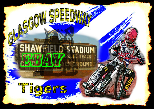 Glasgow speedway retro card - speedway,