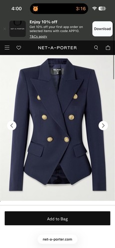 Balmain wool double breasted - balmain,