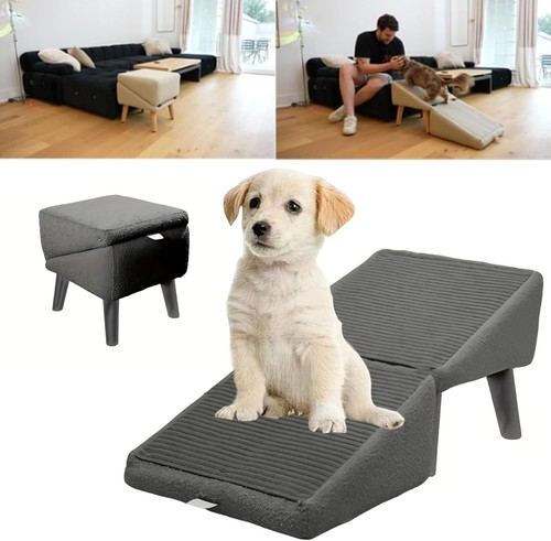 Split ottoman dog ramp 1 - ramp, 2-in-1
