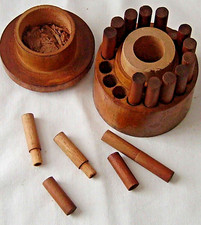 ANTIQUE TREEN CYLINDRICAL